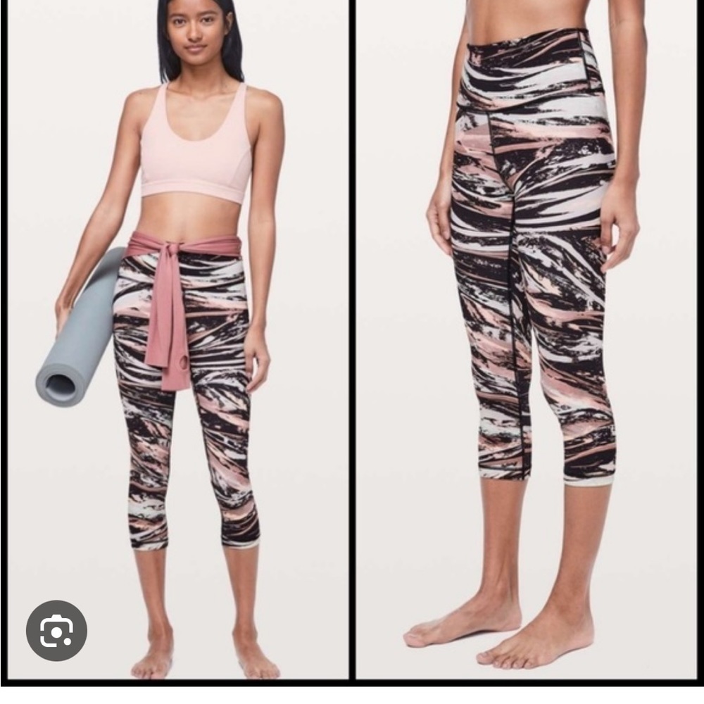 LULULEMON Wunder Under Luxtreme women’s crop fitness legging splash hi rise 10